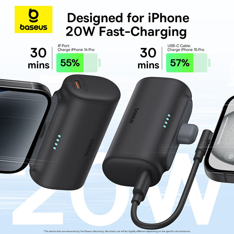 Baseus Compact Fast Charging Power Bank iPhone Edition 5000mAh 20W-Black Baseus Compact Fast Charging Power Bank iPhone Edition 5000mAh 20W-Black
